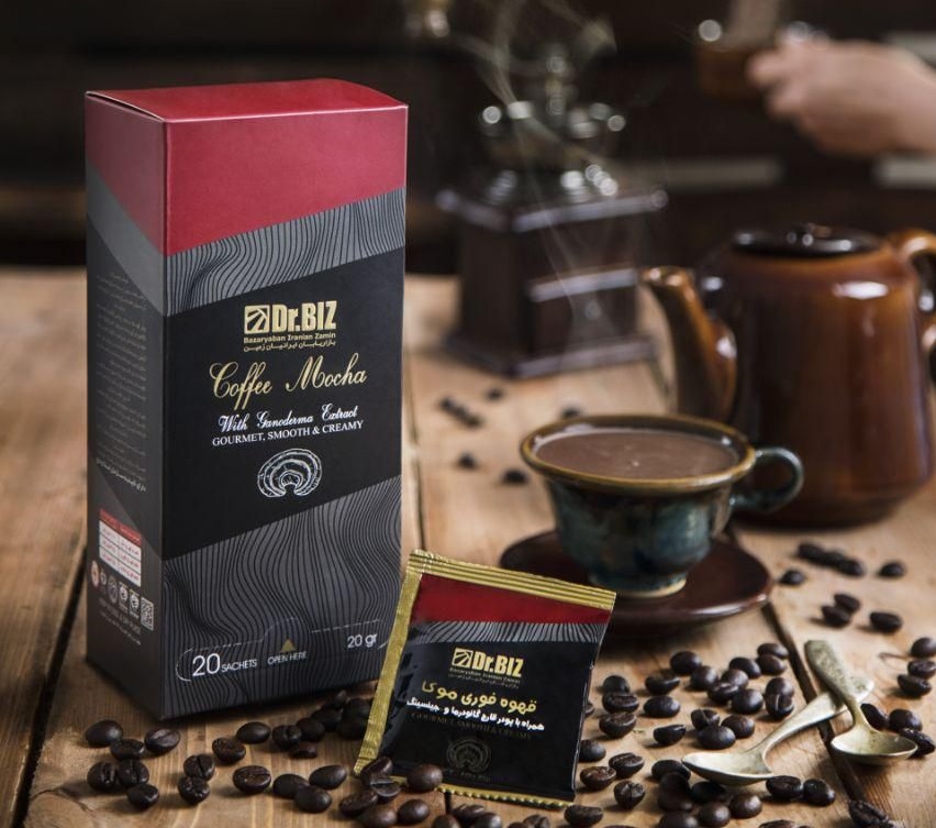خواص | سرمایه قیمت قهوه فوری موکا حاوی عصاره قارچ گانودرما و پودر شکلات